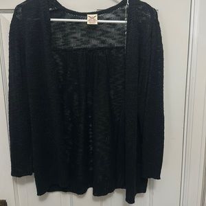 Black cardigan, size 1X lightweight sweater